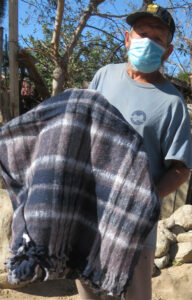 man with blanket